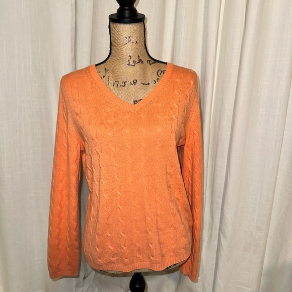 CHARTER Club 2 Ply orange Cashmere Top Size Medium - Picture 3 of 5